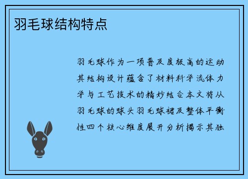 羽毛球结构特点